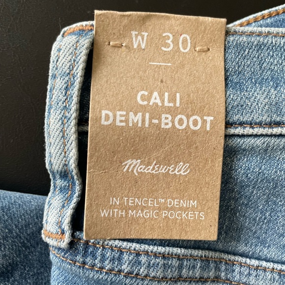 NWT Madewell Cali Demi Boot Blue Jeans Size 30 - Picture 8 of 13